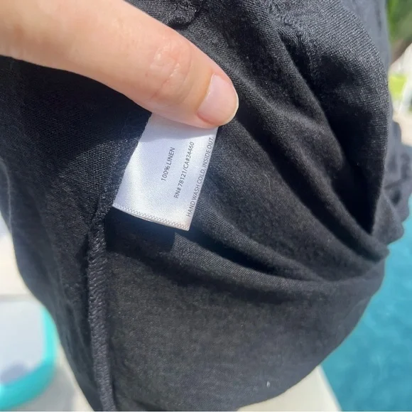 Eileen Fisher Linen Black Tank Top with Gold Accents size medium - Picture 6 of 9